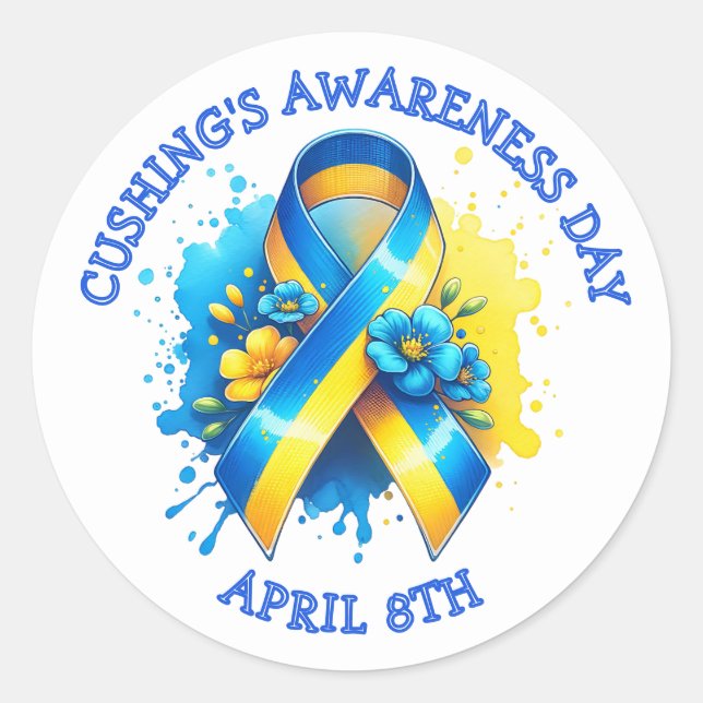 April 8th is Cushing's Awareness Day Classic Round Sticker (Front)