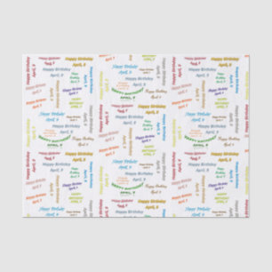 April, 9 Birthday Tissue Paper
