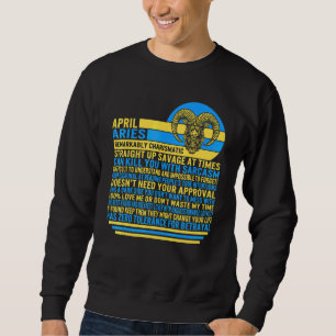 April Aries Facts Zodiac Sign Sunflower Astrology  Sweatshirt