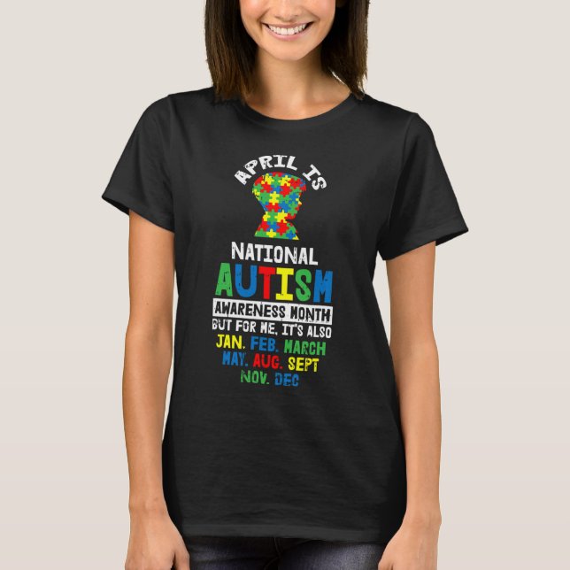 April Autism Awareness Gifts For Autistic Boys Puz T-Shirt (Front)