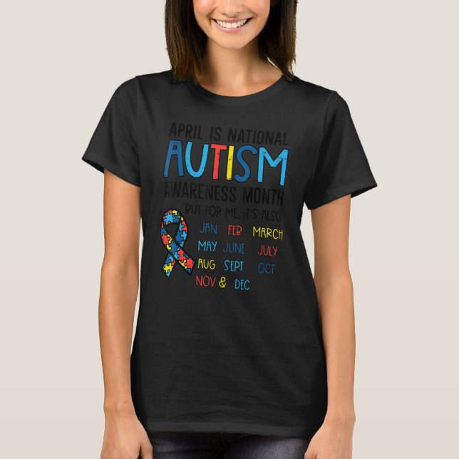 April Autism Awareness Month Acceptance Men Women  T-Shirt (Front)