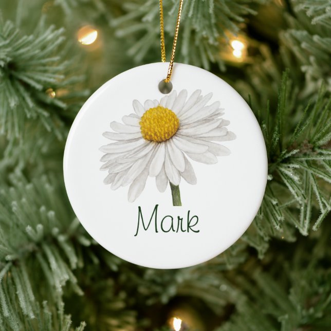 APRIL Birth Flower Daisy Birthday Floral Gift Ceramic Ornament (Tree)