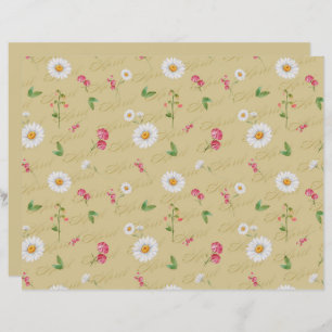 April Birth Flower Daisy Sweet Pea Scrapbook Paper