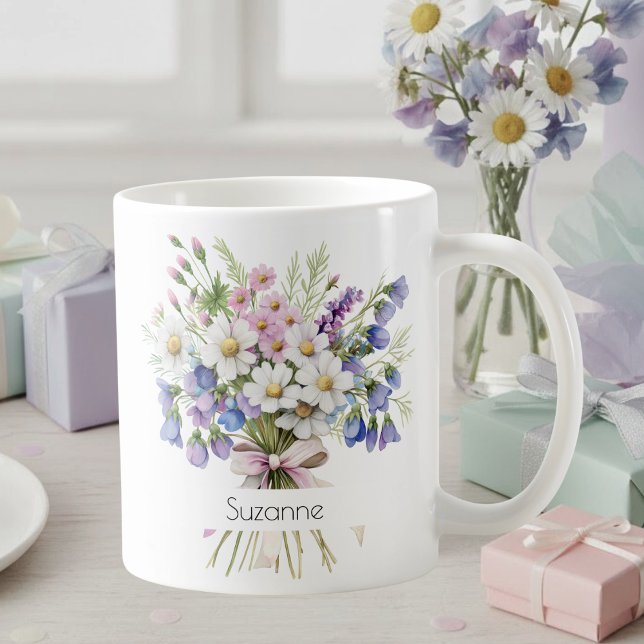 April Birth Flower Mug | Daisies & Sweet Peas (Creator Uploaded)