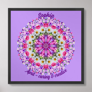 April Birth Flower Personalised Quote Kids Nursery Poster