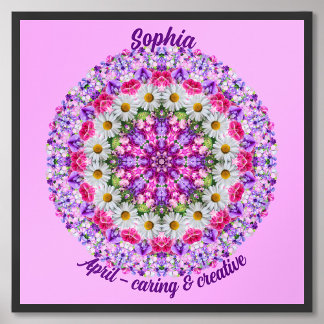 April Birth Flower Personalised Quote Kids Nursery Poster