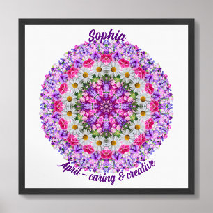 April Birth Flower Personalized Quote Kids Nursery Poster