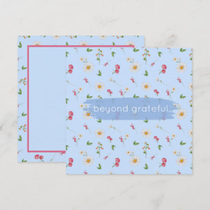April Birth Flowers Daisy Sweet Pea Grateful  Thank You Card