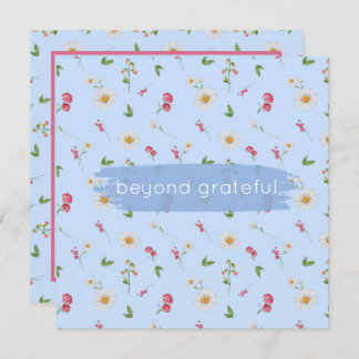 April Birth Flowers Daisy Sweet Pea Grateful  Thank You Card