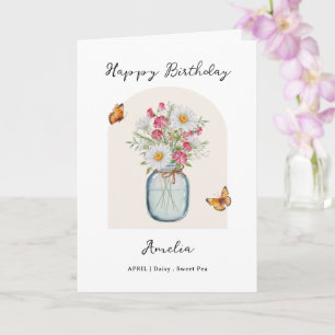 April Birth Month Flower Birthday Card
