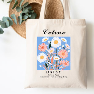 April Birth Month Flower Daisy Bridal Shower Tote Bag
