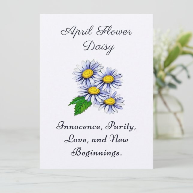 April Birth Month Flower Daisy Fresh and Simple  (Standing Front)