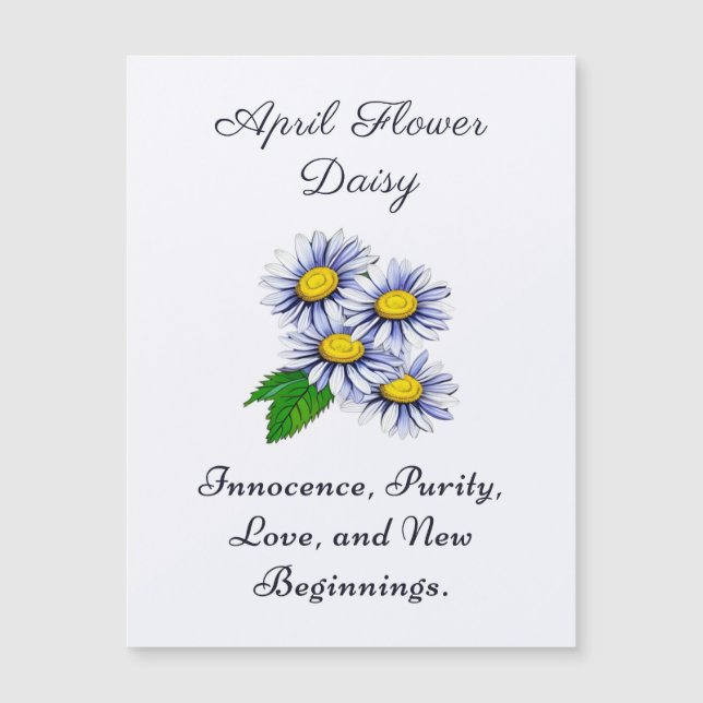 April Birth Month Flower Daisy Fresh and Simple  (Front)