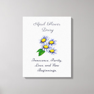 April Birth Month Flower Daisy Fresh and Simple Canvas Print