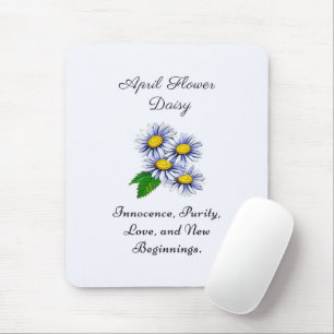 April Birth Month Flower Daisy Fresh and Simple Mouse Pad
