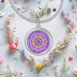 April Birth Month Flower Daisy Sweet Pea Custom Silver Plated Necklace<br><div class="desc">Celebrate the natural beauty of spring with this captivating custom personalised April birth month flower necklace. Featuring my exclusive serene mandala design showcasing the delicate daisies and sweet peas, this necklace is a stunning celebration of your birth month Embrace the tranquil, zen-inspired aesthetic of this necklace and let it remind...</div>