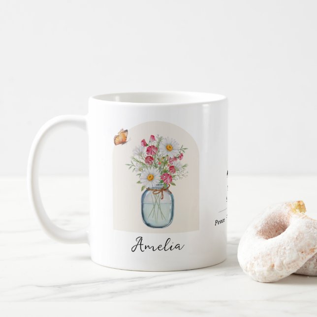 April Birth Month Flower Mug (With Donut)