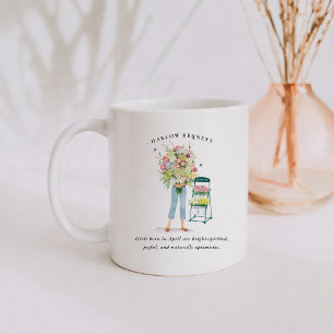 April Birth Month Girl   Monogram  Coffee Mug