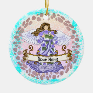 April Birthday Angel Ceramic Ornament
