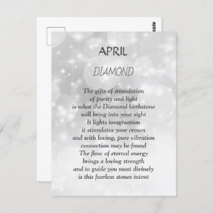 April Birthday Birthstone Diamond  Postcard