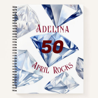 April Birthday or Anniversary Custom Name Notebook