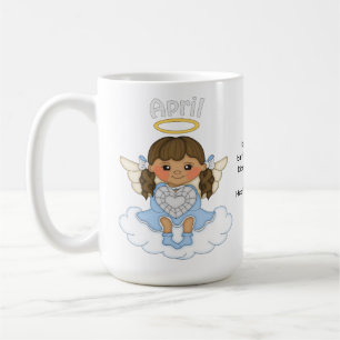 April Birthstone Angel Brunette Coffee Mug