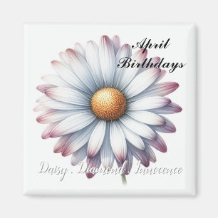 April Birthstone Daisy Diamond  Magnet