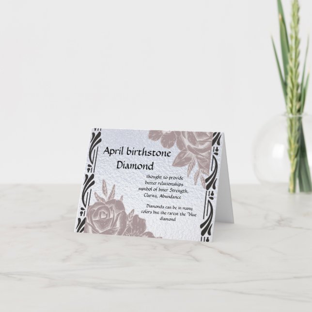 April birthstone Diamond card pearly (Front)