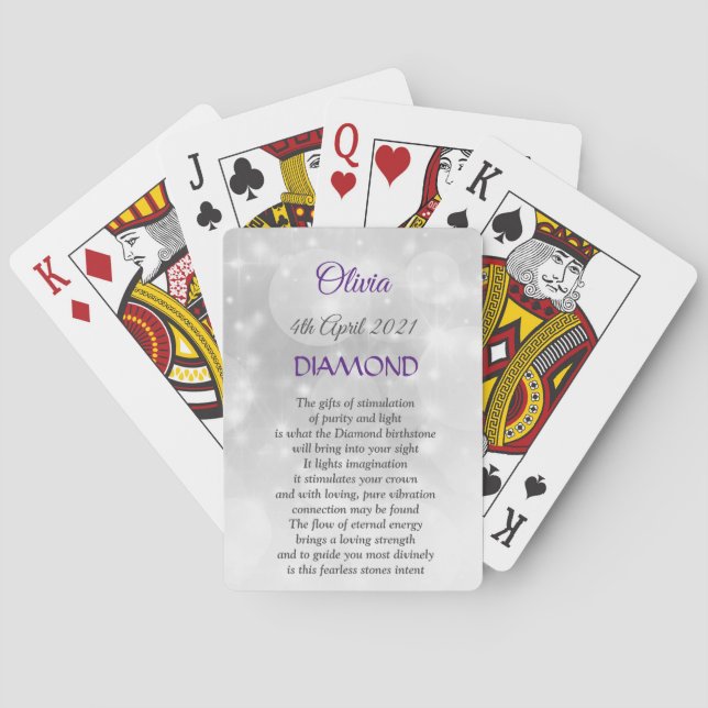 April Birthstone Diamond Classic Playing Cards (Back)