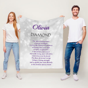 April Birthstone Diamond design  Fleece Blanket