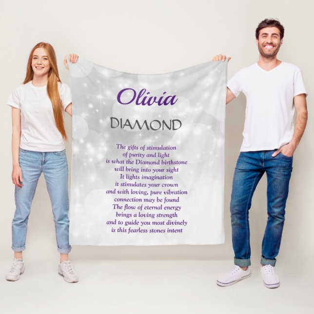 April Birthstone Diamond design  Fleece Blanket (In Situ)