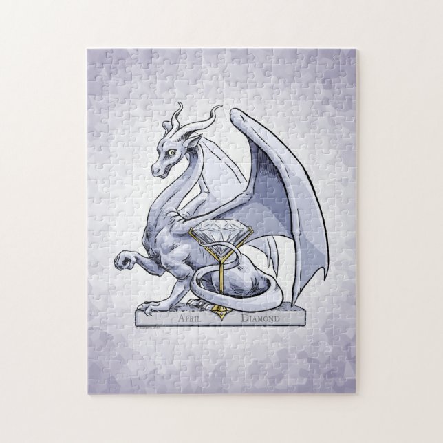 April Birthstone Dragon: Diamond Jigsaw Puzzle (Vertical)