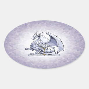 April Birthstone Dragon: Diamond Oval Sticker