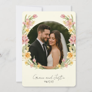 April Blossom Daffodil Photo Thank You Card