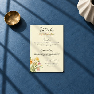 April Blossom Daffodil Wedding Enclosure Card