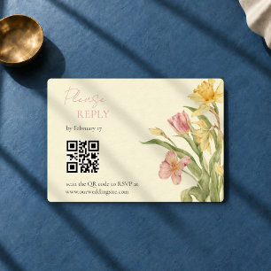 April Blossom Garden Daffodil RSVP Card