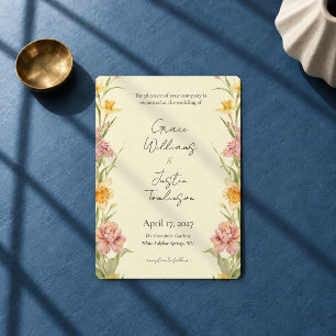 April Blossom Garden Daffodil Wedding Invitation
