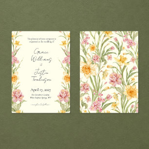 April Blossom Garden Daffodil Wedding Invitation