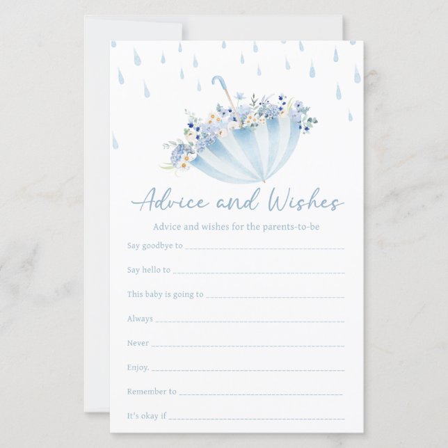 April Bring May Flowers Shower Advice & Wish Game (Front)