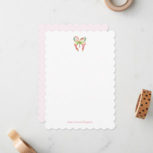 April Butterfly scalloped stationery Card