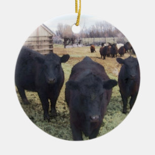 April Cattle Ceramic Ornament