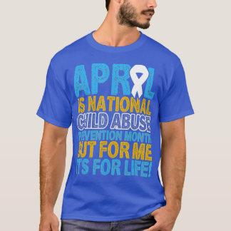 April Child Abuse Prevention Awareness Blue Ribbon T-Shirt