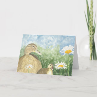 April; Daisies & Ducks; Greeting Card