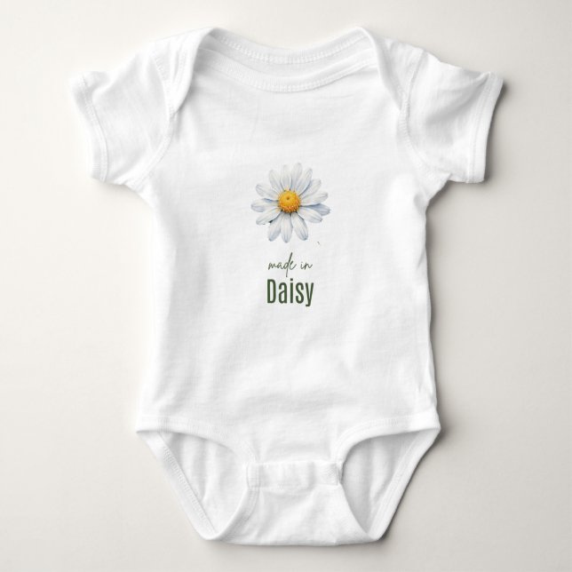 April Daisy Birth Flower Bodysuit  Watercolor (Front)
