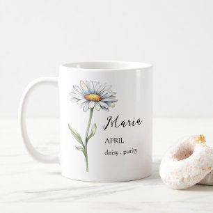 APRIL DAISY BIRTH FLOWER MONTH NAME GIFT COFFEE MUG