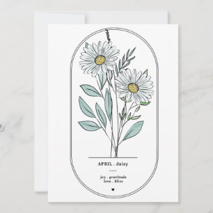 April Daisy Birth Flower Print