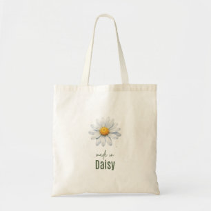 April Daisy Birth Flower Tote Bag Watercolor