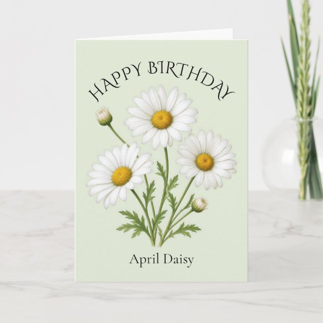 April Daisy Birthday Card (Front)