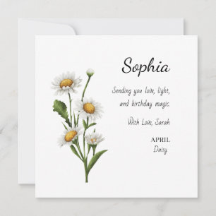 April Daisy Personalised Birthday Card
