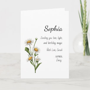 April Daisy Personalized Birthday Card